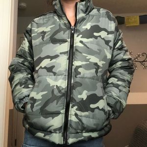 camo puffer jacket